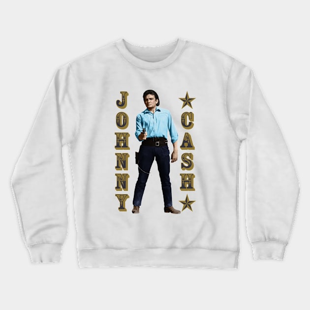 Johnny Cash - The Country Music Outlaw Crewneck Sweatshirt by PLAYDIGITAL2020